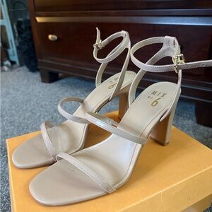 Mix No. 6 Blush Nude Strappy Block Heel Sandals